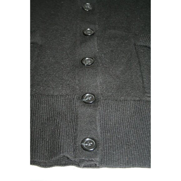 Banana Republic Womens L Merino Wool Cardigan Sweater Black 3/4 Sleeve Capsule - Picture 4 of 7